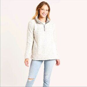 Dylan Los Angeles Oversized Frosty Tipped 1/4 Zip  Pullover Sherpa- S